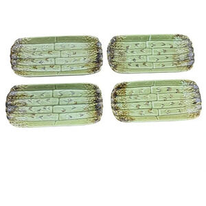 Beautiful appetizer plates, asparagus theme. Made in Portugal. Set of 4.